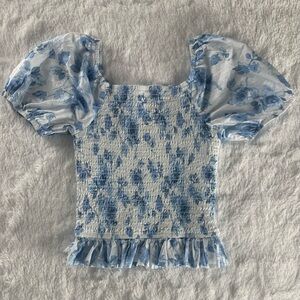 Art Class Floral Girls Top